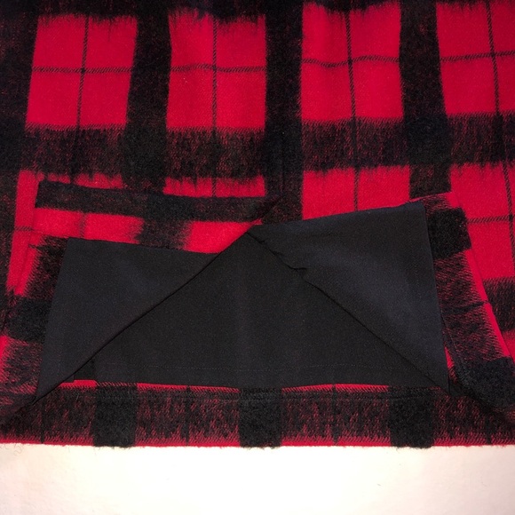 TALBOTS Plaid Windowpane Wool Blend Lined Pencil Skirt Red Black (4) - Picture 13 of 14